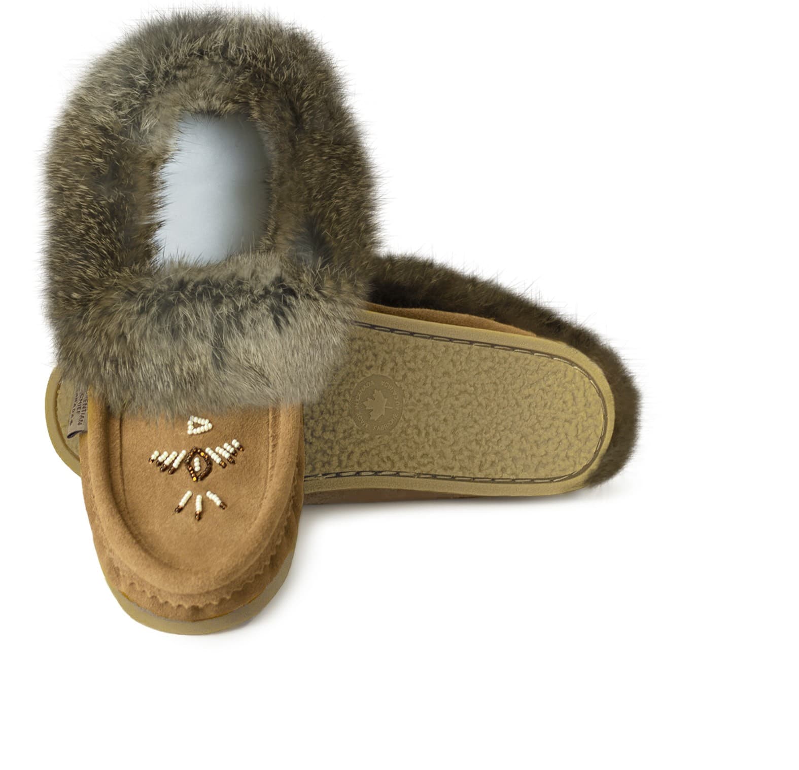 Pantoufle Collet Fourr. Orlon, Perlé, Crepex Nat.