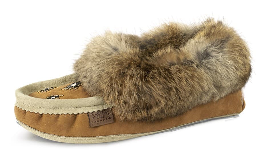 Pantoufle Collet Fourr. Mouton Renv. Perlé Sem. Double