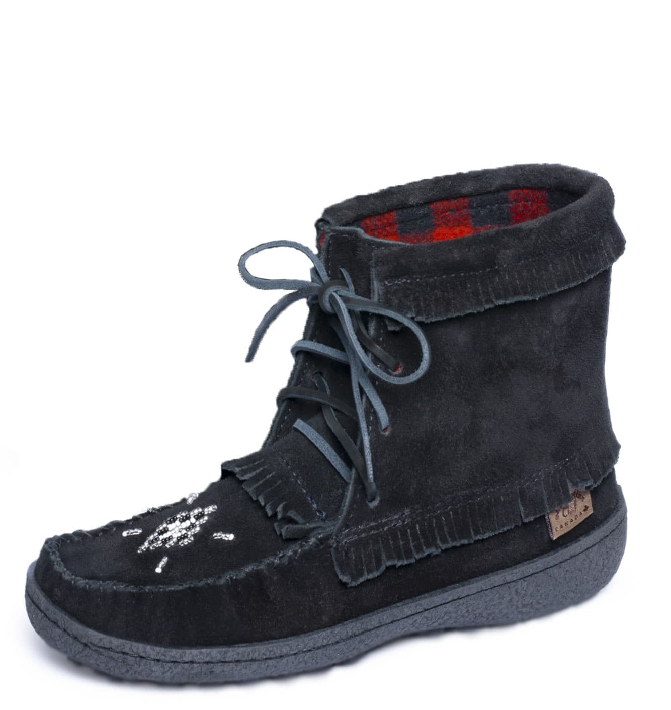 Apache Dble Frange Dbl laine brune, Perlé Semelle Italia noir