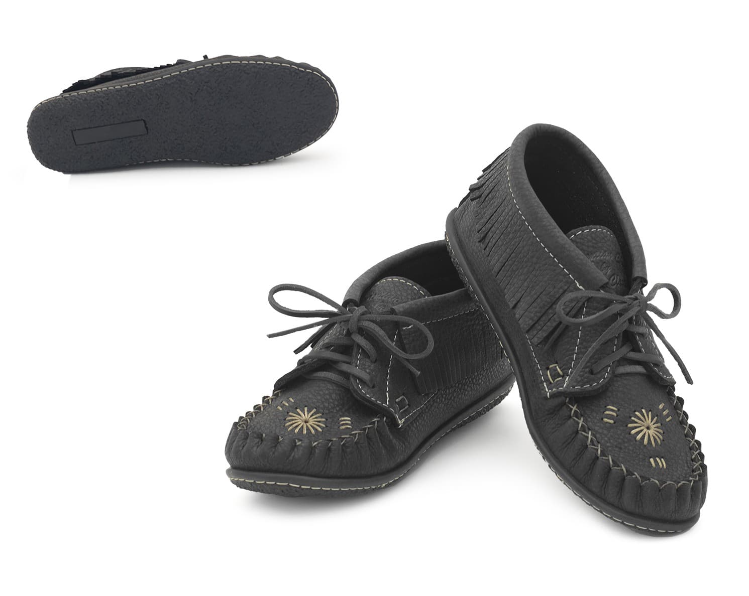 Bottillon, Semelle Int. Tressage Inca, Semelle Caoutchouc. Cute Noir